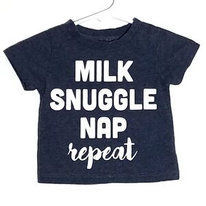 Emily Oliver Milk Snuggle Nap Repeat Shirt 0-3m S